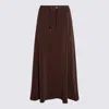 Herno Ankle Length Skirt Drawstring Waist In Brown