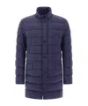 Herno Midnight Blue Polyester Down Jacket In Black