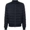 Herno Short Down Jacket Baseball Collar In Blue