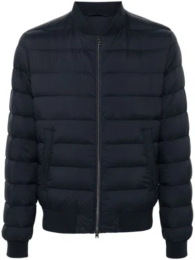 Herno Nylon Reversible Down Jacket In Blue