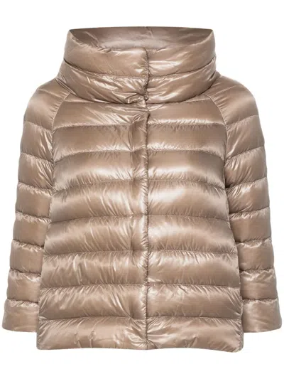 Herno Goose Down Padded Down Jacket In Beige