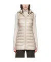 Herno Lightweight Longline Hooded Sleeveless Jacket In White