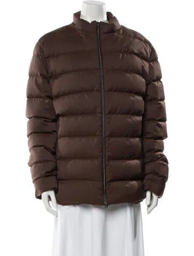 Pre-owned Herno Goose Down Puffer Coat In Brown