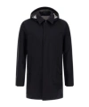 Herno Lightweight Hooded Raffia Jacket For Men In Black
