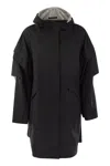Herno "removable Sleeve Cape Coat In Black