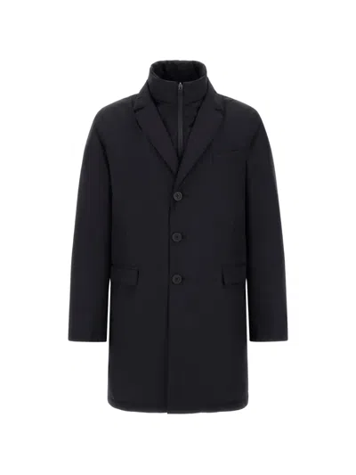 Herno Long-sleeved Coat In Black