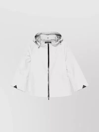 Herno Goretex Zipper Cape Hooded Design In White