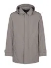 Herno Gortex Long-sleeved Hooded Jacket In Grey