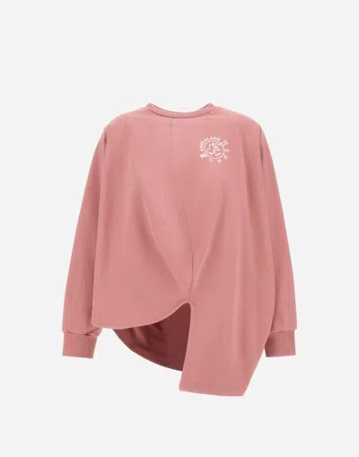 Herno Gots Cotton Globe Sweatshirt In Salmon