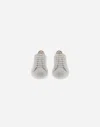 Herno Grained Leather And Monogram Trainers In White/beige