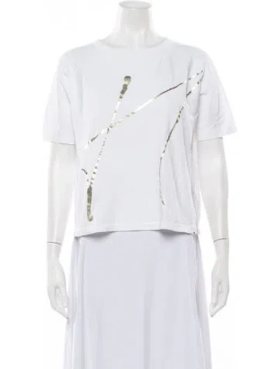 Pre-owned Herno Graphic Print Crew Neck T-shirt In White
