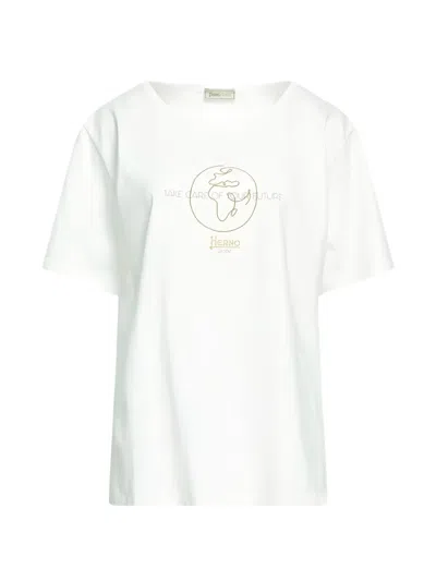 Herno Graphic-print Cotton T-shirt In White