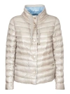 Herno Funnel Neck Reversible Puffer Jacket In Grey