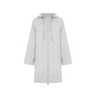 Herno Gray Elastane Coat In Nude