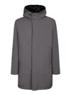 Herno Long-sleeved Hooded Coat In Gray