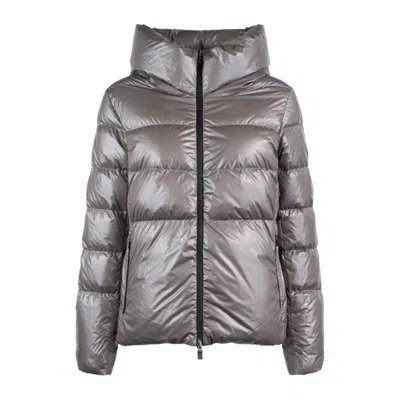 HERNO HERNO GRAY LAMINAR JACKET IN GLAZED RIPSTOP 2L