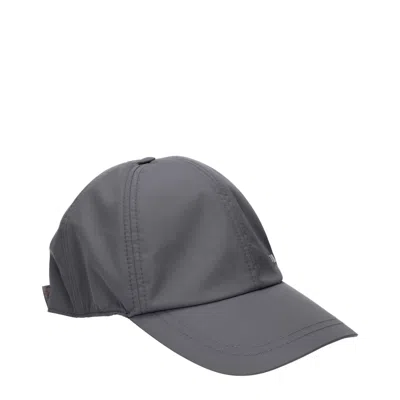Herno Gray Polyester Caps (baseball Hat)