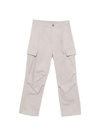 Herno Gray Polyester Man Pants In Multi