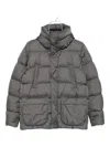 Herno Gray Puffer Jacket With High Collar In Multi