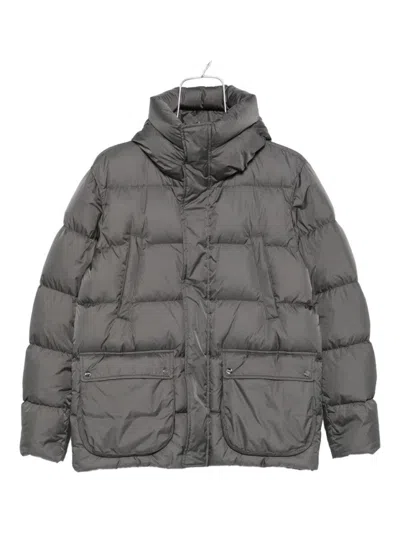 HERNO GRAY PUFFER JACKET WITH HIGH COLLAR