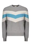 Herno Gray Pullover With Modern Zigzag Stripe In Gray