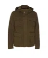 Herno Long Sleeve Hooded Padded Parka Jacket In Green