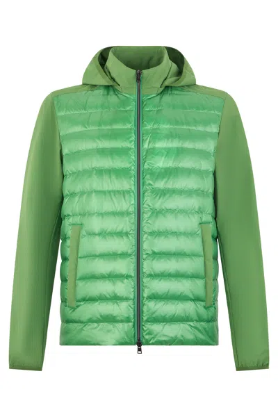 Herno Green Padded Jacket With Hood, Versatile And Modern