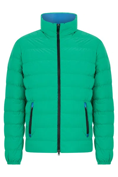 Herno Green Puffer Jacket With Zipper, Comfortable And Durable