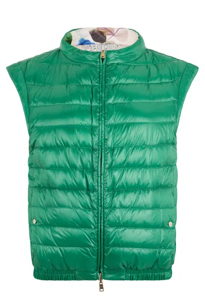 Herno Green Quilted Gilet For Outdoor Comfort