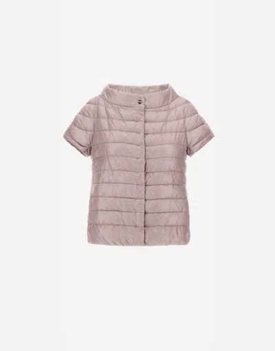 Herno Greta Short-sleeved Puffer Jacket In Neutral