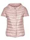 Herno Emilia Water-resistant Ultralight Nylon Puffer Cape In Pink