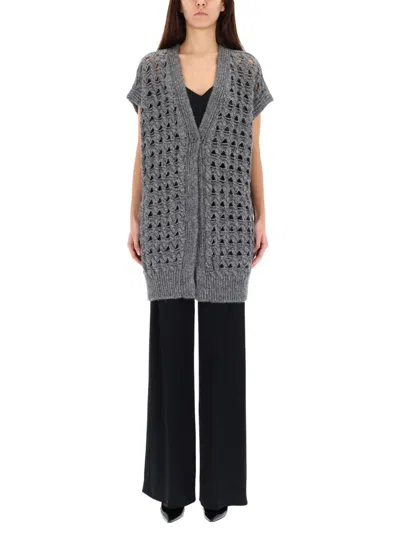 Herno Vest With Perforated Workmanship In Gray