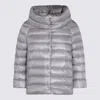 Herno Quilted High Collar Padded Jackets In Gray