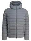 Herno Grey Hooded Rain Coat In Gray