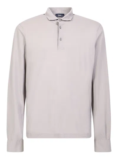 Herno Grey Jersey Polo Shirt