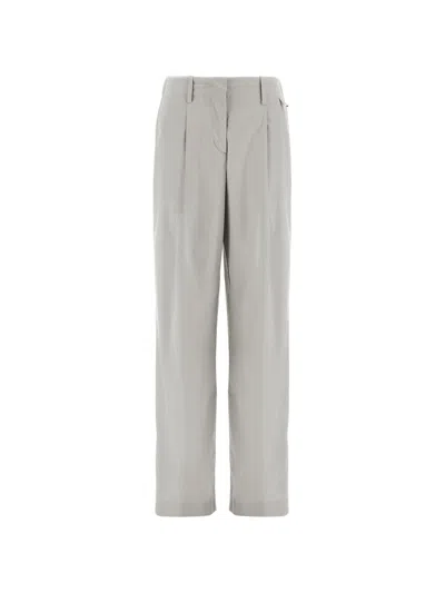 Herno Grey Modal Polyester Elastane Pants In Gray