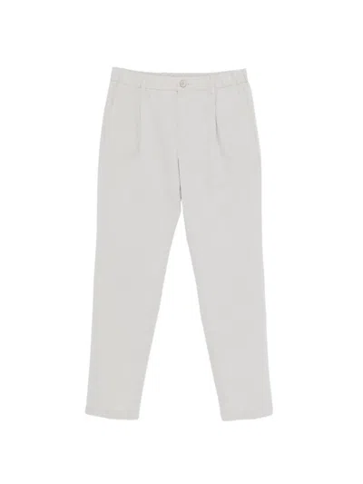 Herno Grey Pearl Polyester Pants In Gray