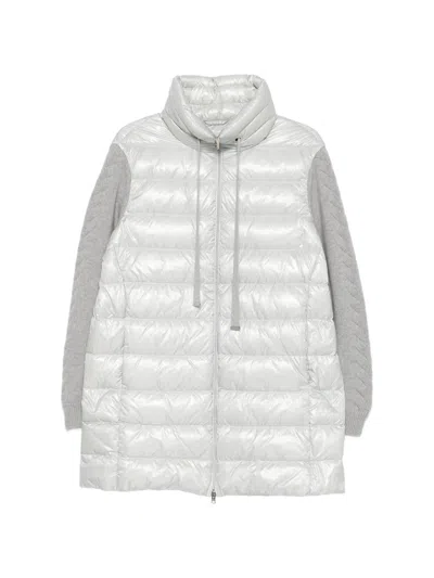 Herno Grey Polyamide Long Parka In White