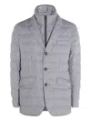 Herno Grey Quilted Blazer In Gray