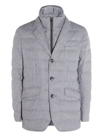 HERNO GREY QUILTED BLAZER