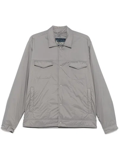 Herno Grey Shirt With Functional Pockets In Gray