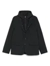Herno Tailored Black Jacket With Detachable Hood In Black