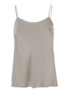 Herno Beige Top With Spaghetti Straps In Satin Woman In Gray