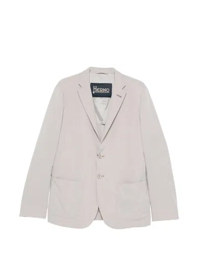 HERNO HERNO GRIGIO PER POLYESTER BLAZER