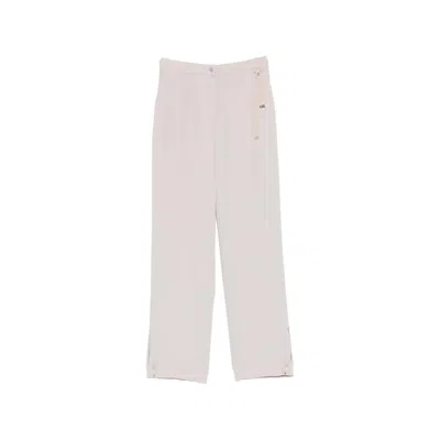 HERNO GROSGRAIN-DETAIL SLIT-HEM TROUSERS