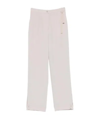 Herno Grosgrain-detail Slit-hem Trousers In Neutral