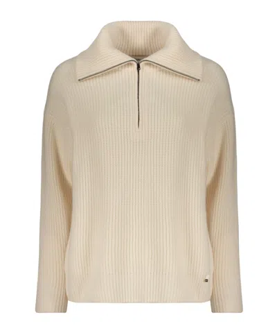 Herno Half-zip Knit Sweater In White