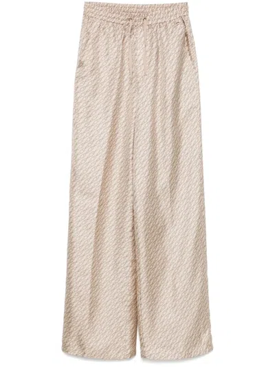 Herno Hanging Hook-print Trousers In Neutrals