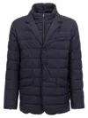 Herno La Giacca Water Resistant Down Blazer With Removable Bib In Blue