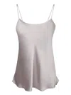 Herno Beige Top With Spaghetti Straps In Satin Woman In Neutrals